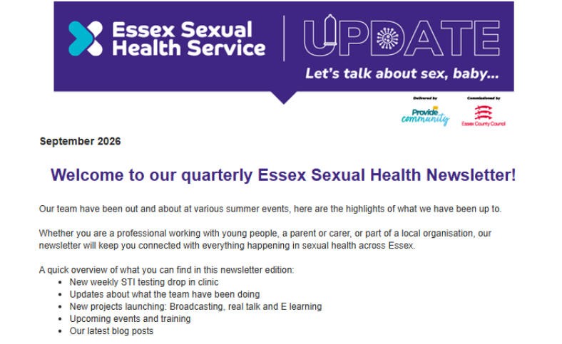 Welcome to our September Essex Sexual Health Newsletter!